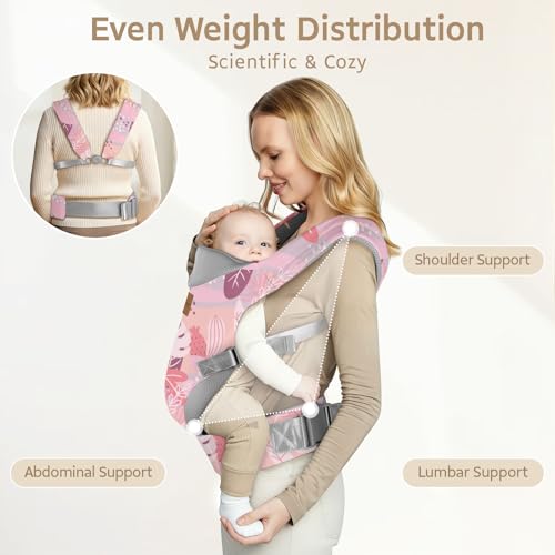 YooxArmor Baby Carrier Ergonomic Adjustable Toddler Carriers for 733 Lbs Cozy Lightweight Infant Carrier with Neck Support Baby Chest Carriers with Lumbar Support for Parents 436 Months - Image 3