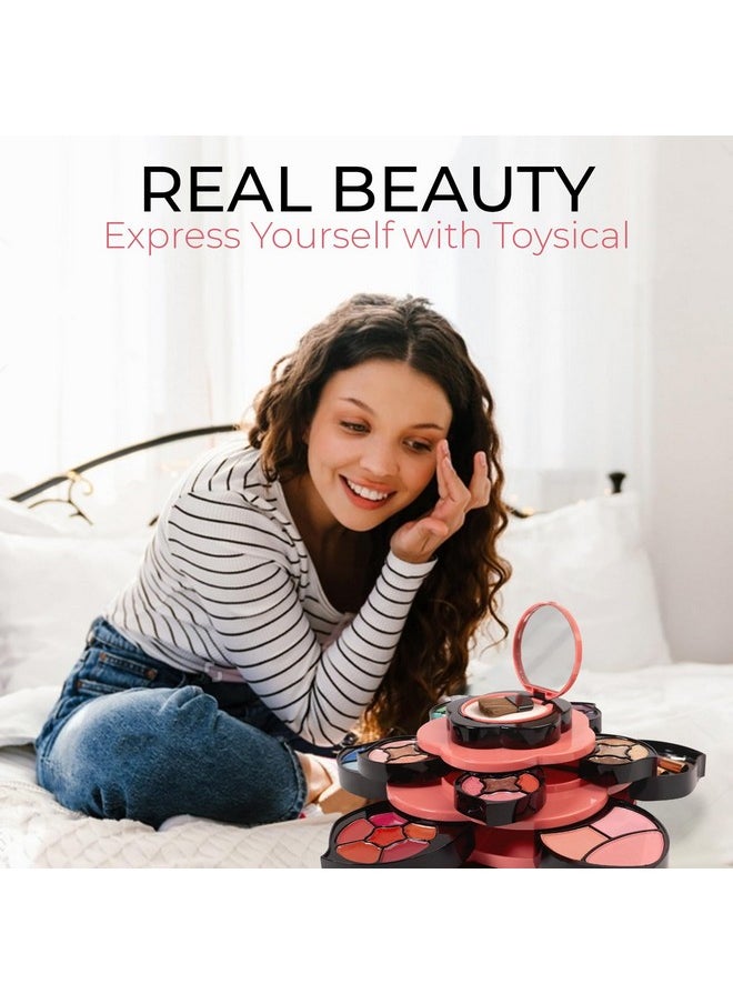 Toysical Toysical Makeup Kit for Teens - Flower Makeup Palette Gift Set for Teen Girls and Women - Makeup for Girls 10-12 - Petals Expand to 3 Tiers - Variety Shade Array - Full Starter Kit for Beginners  - Image 5