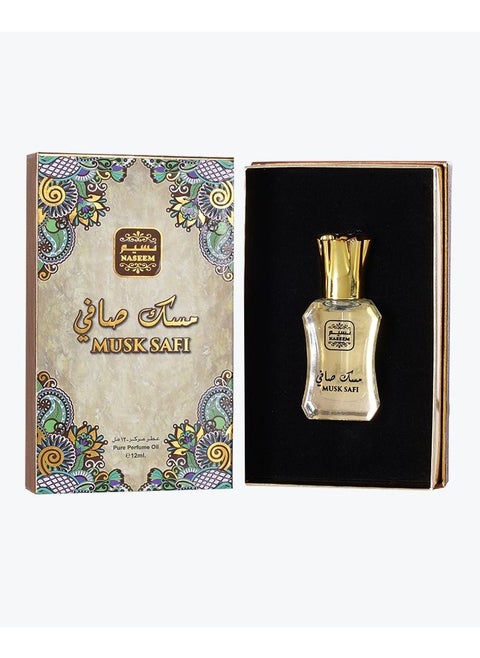 Musk Safi Perfume Oil 12ml - Premium Eau De Parfum for Men & Women - Long Lasting Fragrance with Subtle Woody, Amber, and Sandalwood Notes, Alcohol-Free Arabian Scent for All Occasions