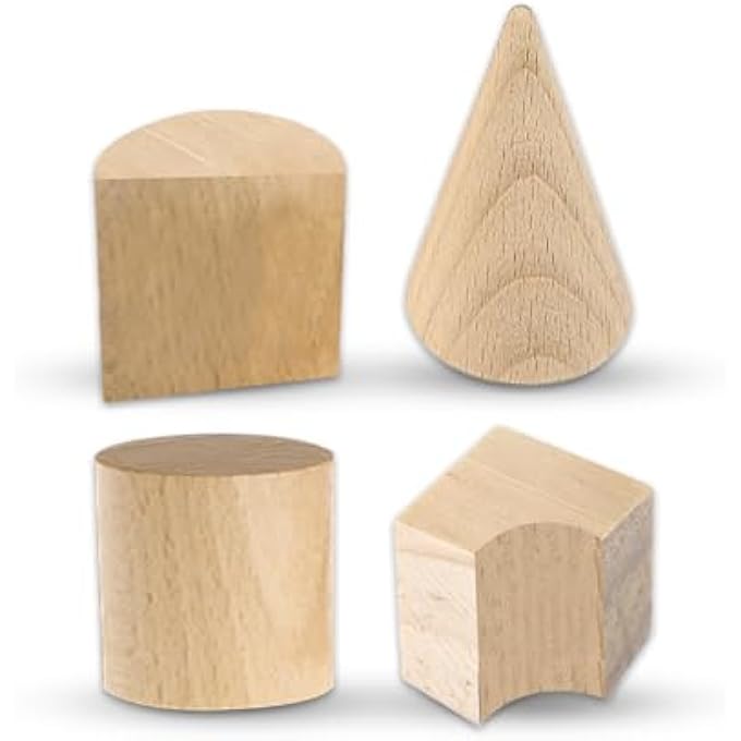 KING MARIOT WOODEN 3D GEOMETRIC SHAPES SET | 20 PIECES | EDUCATIONAL MATH TOY | IDEAL FOR GEOMETRY LEARNING, CLASSROOM USE & STEM EDUCATION - Image 1