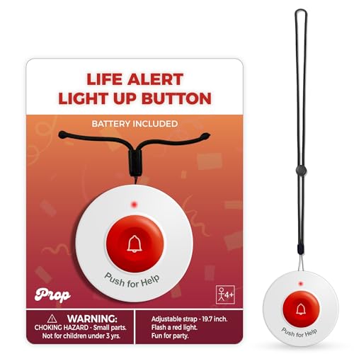 SYNLETT Lightup Fake Life Alert Button Prop 100th Day of School Costume Fun Emergency Call Button - Image 1