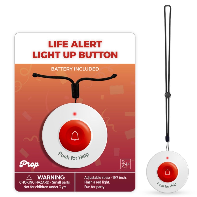 SYNLETT Lightup Fake Life Alert Button Prop 100th Day of School Costume Fun Emergency Call Button - Image 2