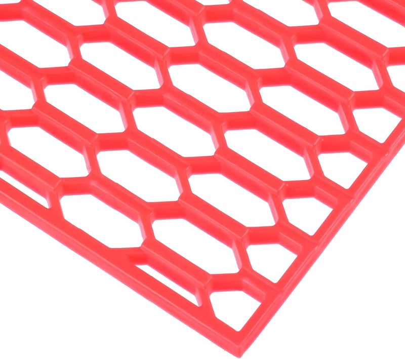 AggAuto 47"x16" ABS Plastic Universal Car Grill Mesh - Red Honeycomb Grille Insert - Image 1