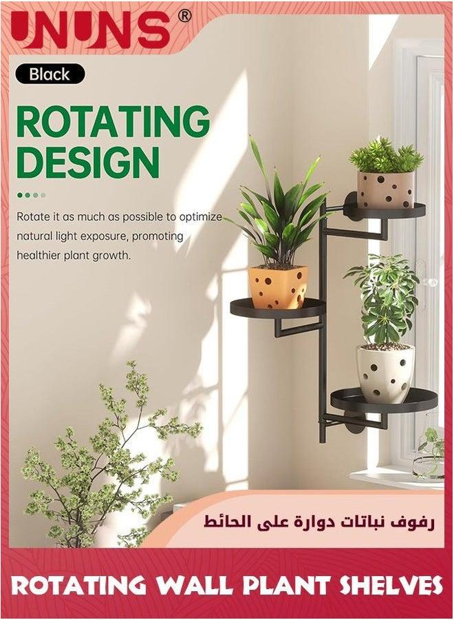 يو إن يو إن أس Rotating Window Plant Shelves,3-tier Metal Stand,Wall mount holder,Floating Shelf For Multiple Plants indoors,Window Sill Gift Lover to Enhance Home Decor - Image 2