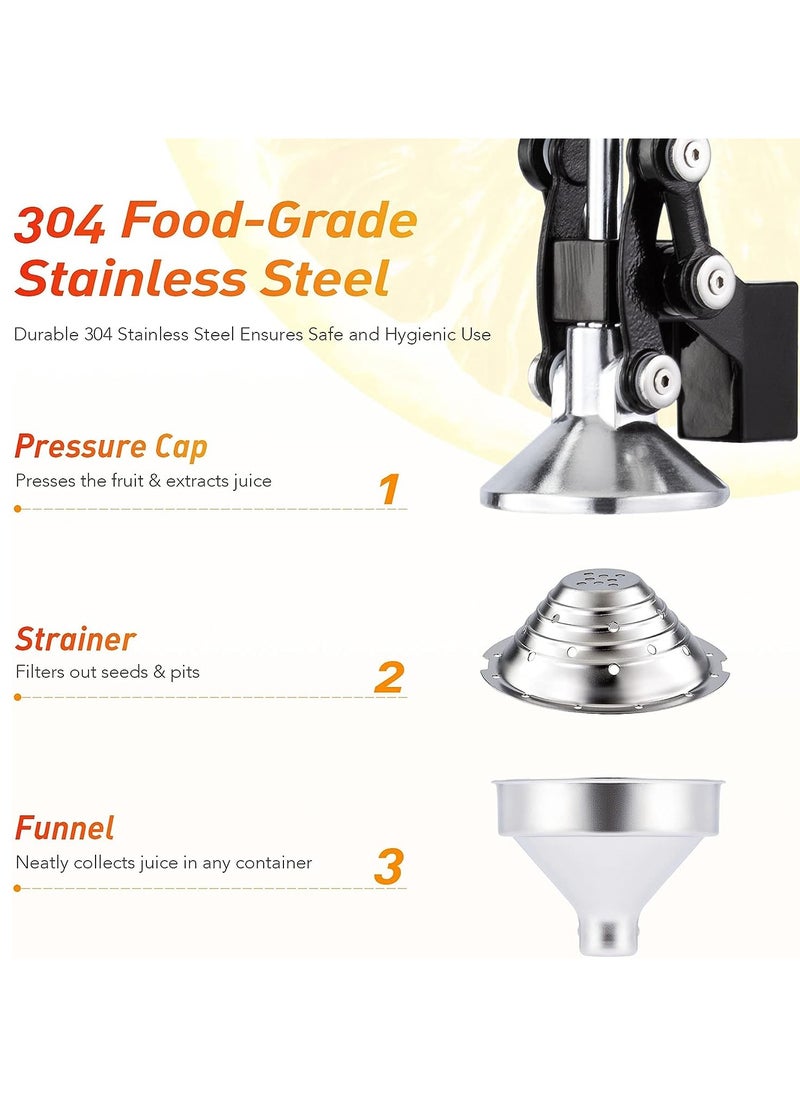 ProPremier - Juicer Hand Press Manual Fruit Juice Squeezer Orange Lemon Pomegranate Black - Image 1
