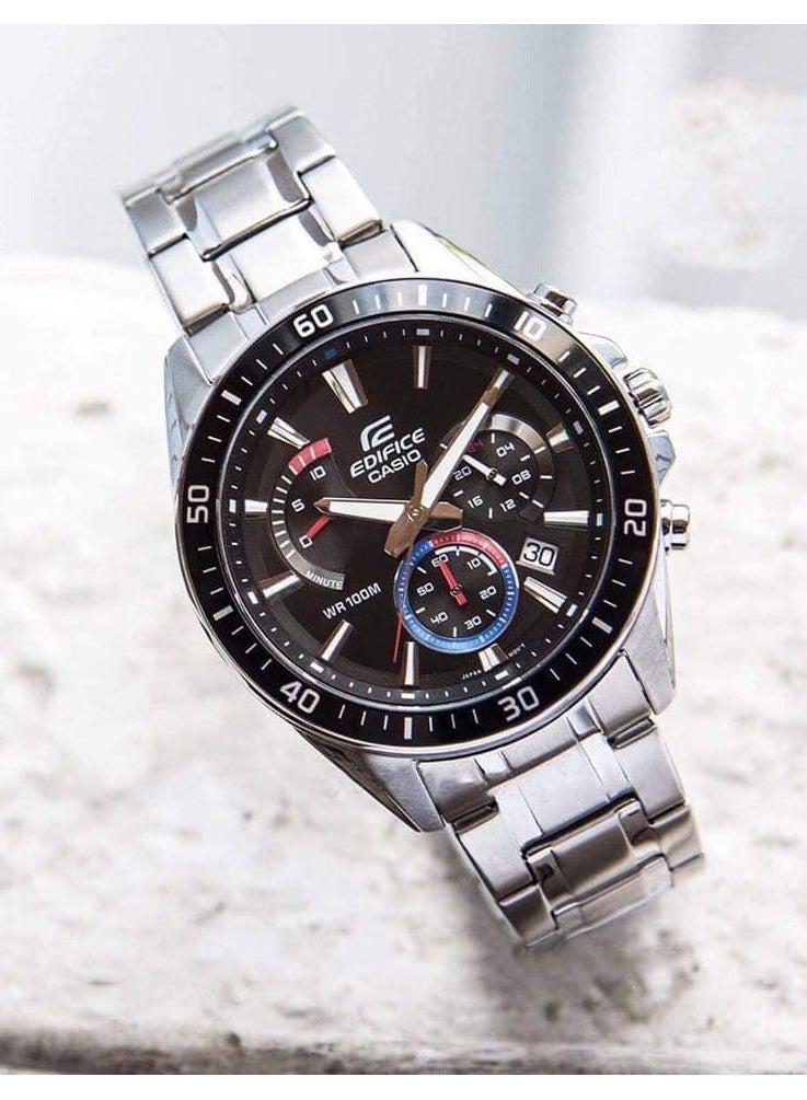 Casio Edifice Men's Quartz Watch, Chronograph Display And Stainless Steel Strap Efr-552D-1A3Vudf - Image 2