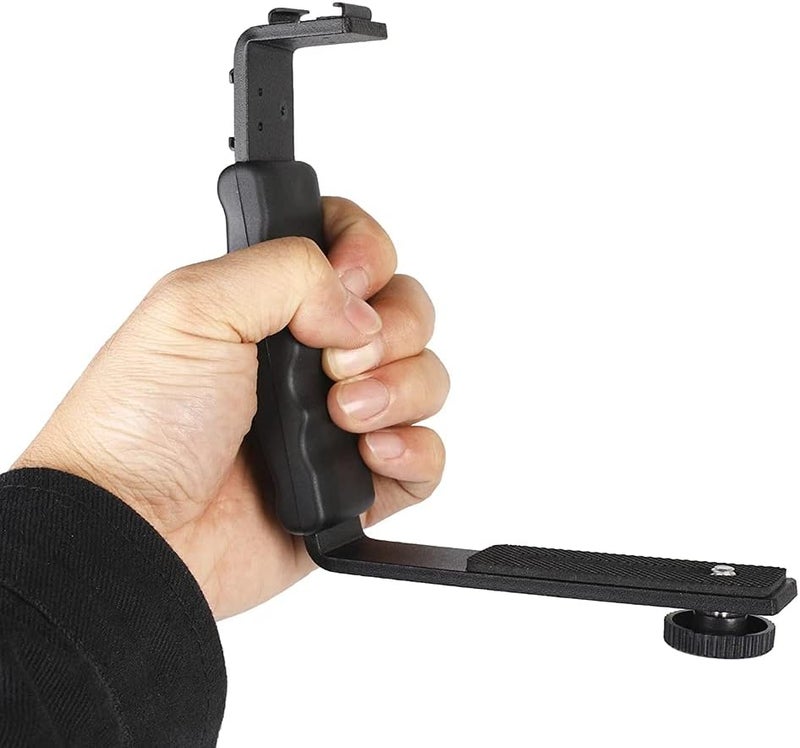 Leshareselect L-Shape Flash Bracket with Dual Flash Cold Shoe Mount Tripod Screw Versatile for Camcorder Microphone DSLR Canon/Nikon/Sony/Yongnuo/Flash Stand - Image 5