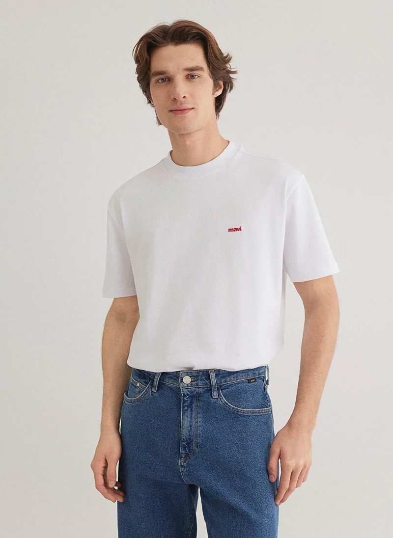 Mavi Logo Printed Crew Neck T-Shirt