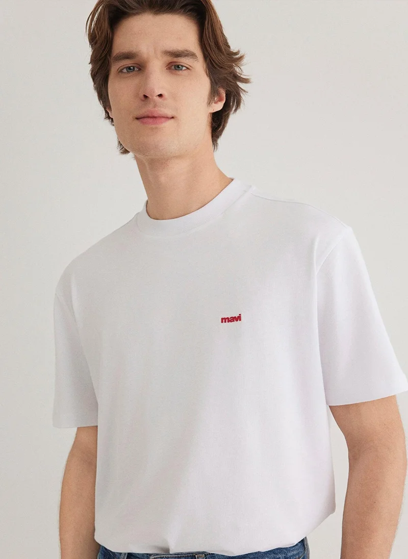 Mavi Logo Printed Crew Neck T-Shirt