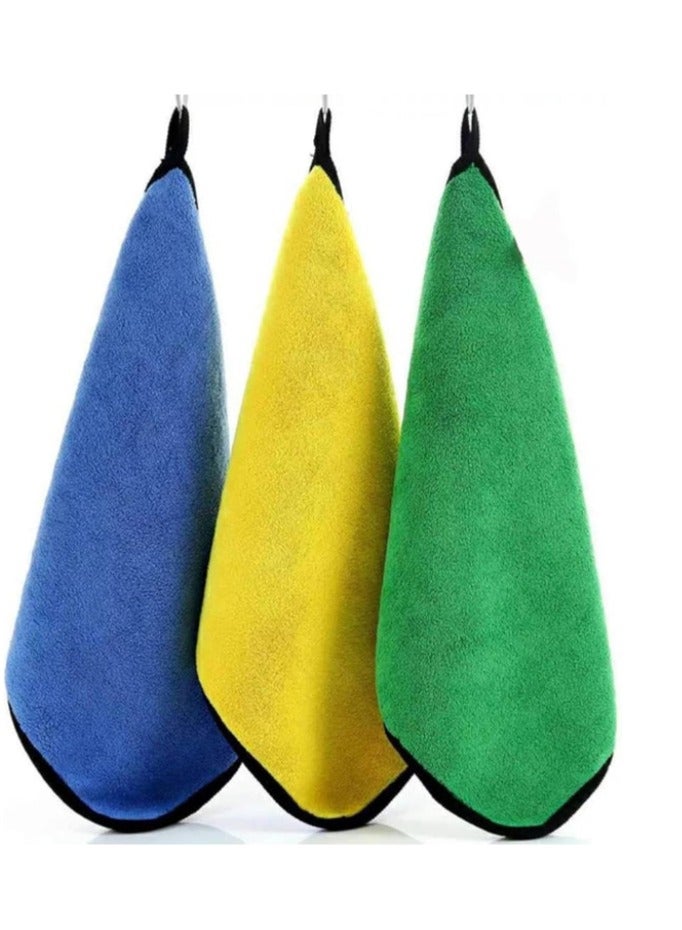 3 قطع - مجموعة فوط مايكروفايبر مقاس ، متعدد الألوان للاستخدامات المتنوعة - فوطة تنظيف مايكروفايبر للسيارة والمطبخ والزجاج - فوط مزدوجة الجوانب للتجفيف والتلميع، سميكة وفائقة الامتصاص، قماش تنظيف مطبخ للزجاج والخشب - فوط حرير ضد الأتربة، قماشة تنظيف مسح للزجاج، تلميع خشب - فوط مطبخ ميكرو فيبر - فوطة ميكروفيبر - فوتة ميكروفيبر - فوته ميكروفيبر - Image 1