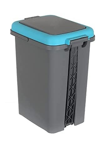 QUALIZA QUALIZA Plastic PressTop StepOn Push Pedal Dustbin Two Way open as Push Open Pedal Open Door Lid For Home Kitchen Office Bathroom Garbage with Lid  - Image 1