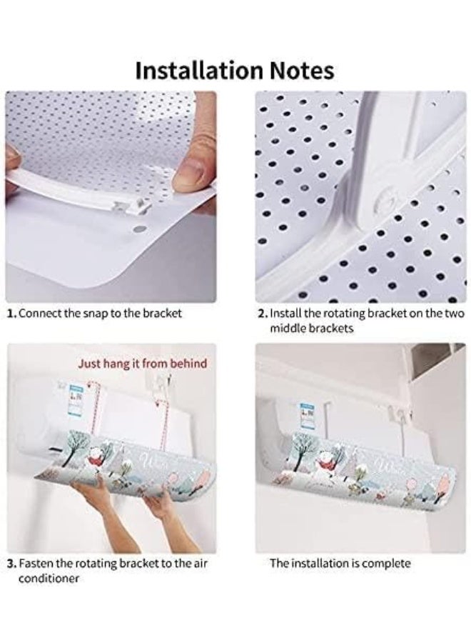 عاكس مكيف الهواء القابل للسحب – عاكس اتجاه الهواء القابل للتعديل، غطاء فتحة التهوية المضاد للتدفق المباشر،  معيد توجيه تدفق الهواء للتيار المتردد (اشكال مختلفه عشوائيه ) - Image 3