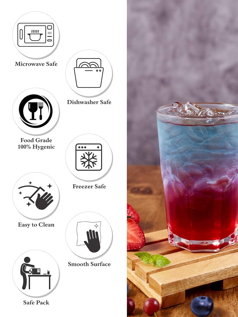 Goodhomes Tumbler Set of 6pcs LG101113 Juice Water Beer Whiskey and Cocktail Glass 380ML Clear - Image 5