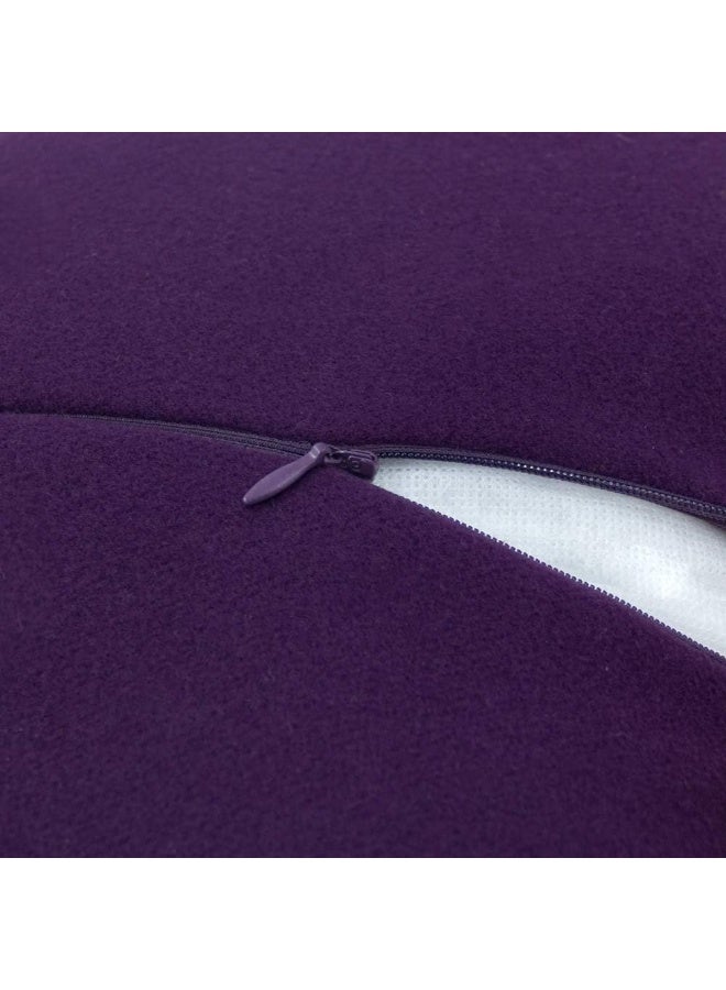 JWH Decorative Flower Pillow Covers Aesthetic Round Cushion Sunflower Throw Pillow Cases Handmade Pillowcase for Couch Bed Living Room Car 12 Inch Dark Purple - Image 3