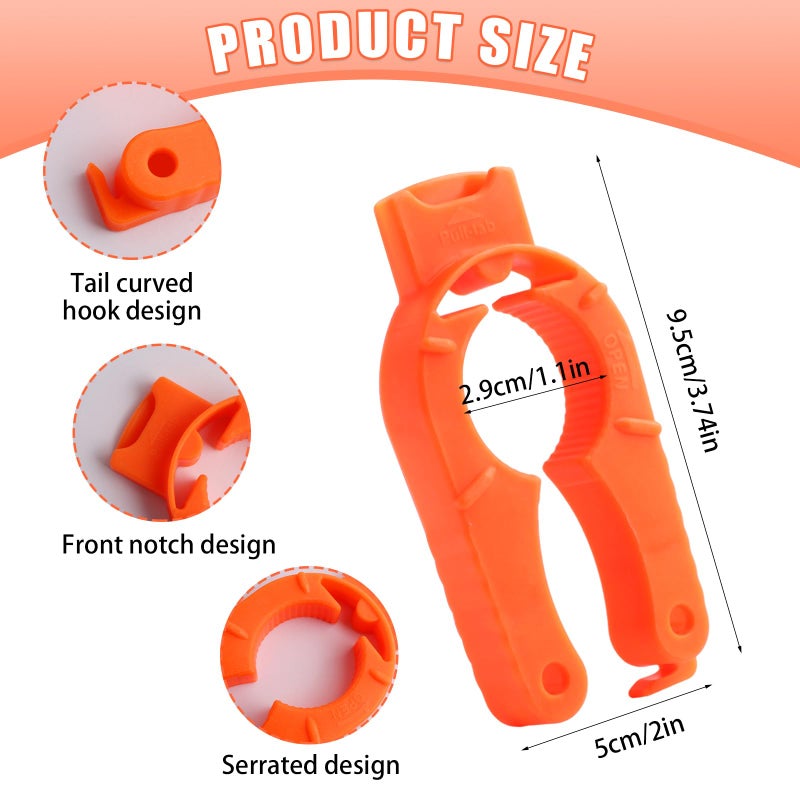 LUSTRIB 6-Pack Plastic Bottle Cap Opener, 3-in-1 Multi-Purpose Gripper Water Bottle Opener for Arthritic Hands, Easy-Twist Jar Opener Tool for Kitchen, Camping & Outdoor Use (Orange, Blue, White) - Image 2