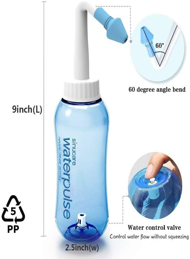 CAVERNSHOP Neti Pot Sinus Rinse Bottle 300ML Nose Cleaner BPA Free Nasal Irrigation System for Adult and Kid with 10 Wash Salt Packets Portable Nasal Wash for Sinus Allergy and Pressure Relief - Image 2