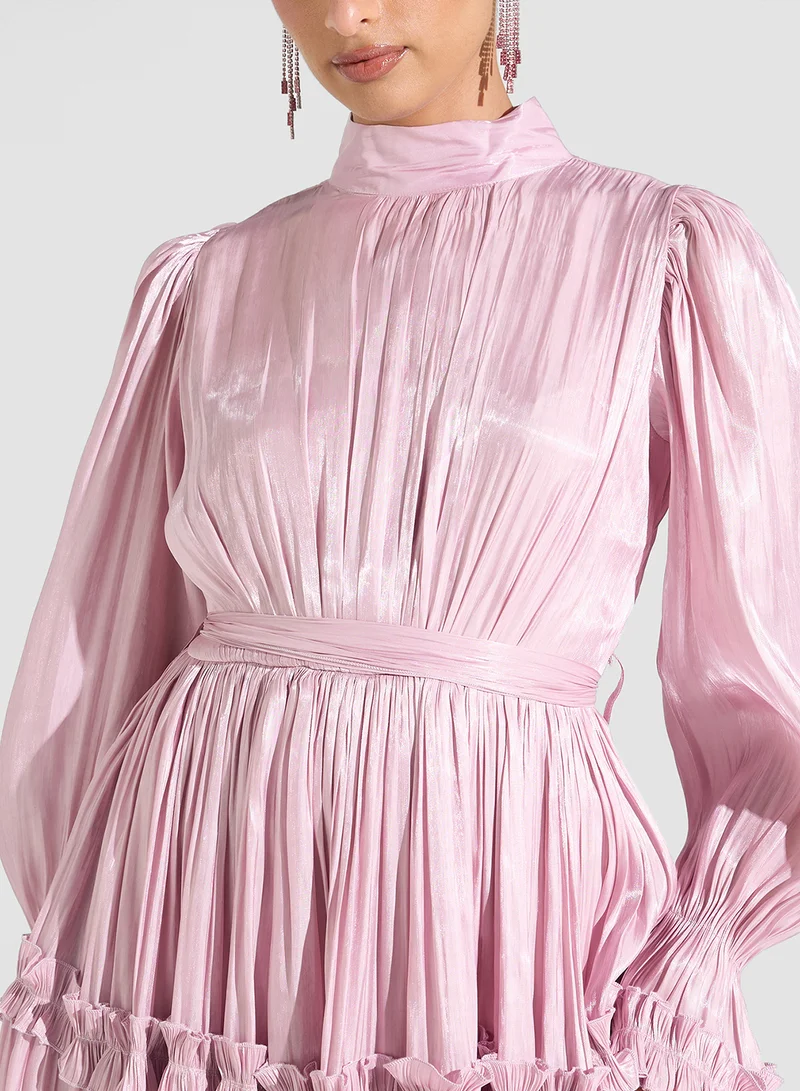 Golden Apple Ruffled Maxi Dress