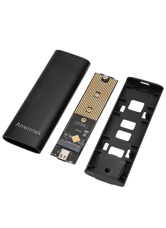 Generic Anyingke M.2 PCIE NVMe/NGFF Dual Protocol 10g Aluminum Alloy Solid State Hard Disk Box Type-c3.1-Color:Sandblast Black 23N83  - Image 5