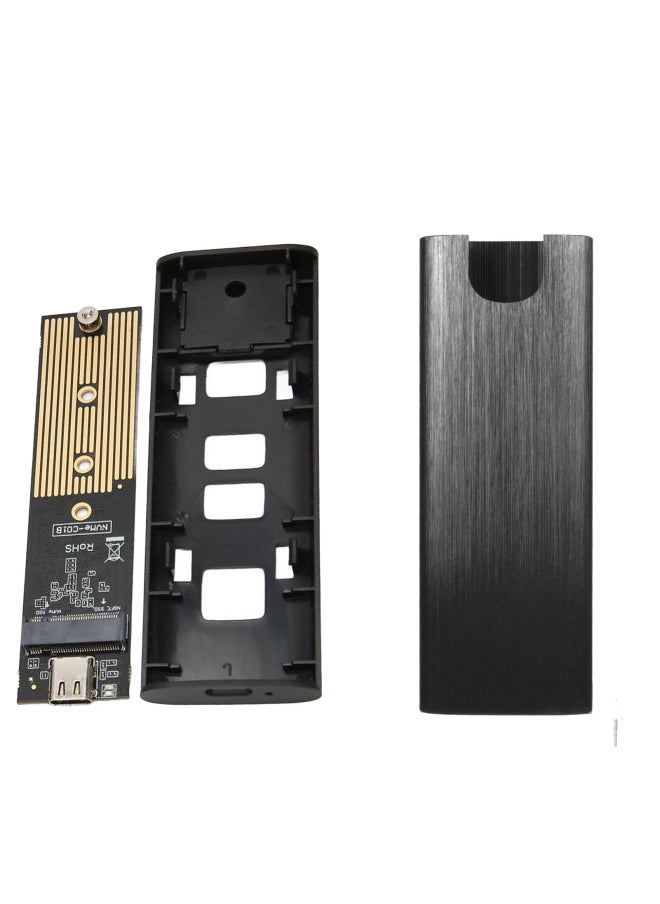 Generic Anyingke M.2 PCIE NVMe/NGFF Dual Protocol 10g Aluminum Alloy Solid State Hard Disk Box Type-c3.1-Color:Sandblast Black 23N83  - Image 2