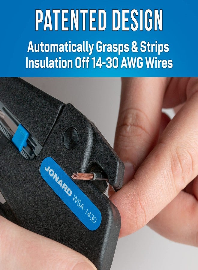 Jonard Tools WSA-1430 Professional Grade Self-Adjusting Automatic Wire Stripper & Cutter Pro for 14-30 AWG Solid and Stranded Wire - Image 2