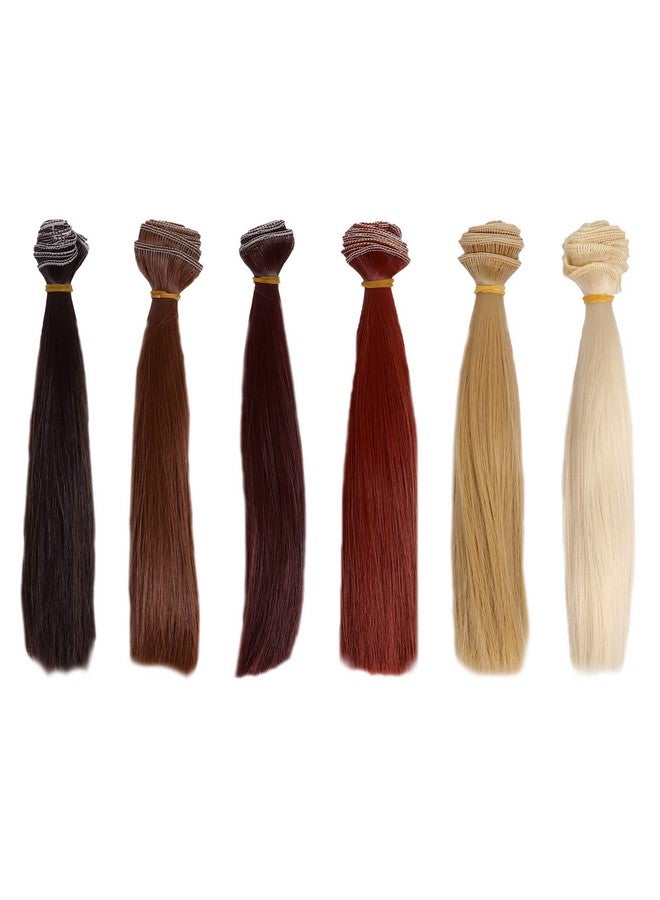 Toddmomy Doll Hair Wefts 6Pcs Doll Wig Doll Straight Hair Doll Hair Extensions Doll Making Arts Supplies DIY Doll Hair Crafts - Image 1