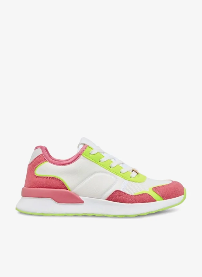 Flora Bella By Shoexpress Women's Colourblock Sneakers with Lace-Up Closure
