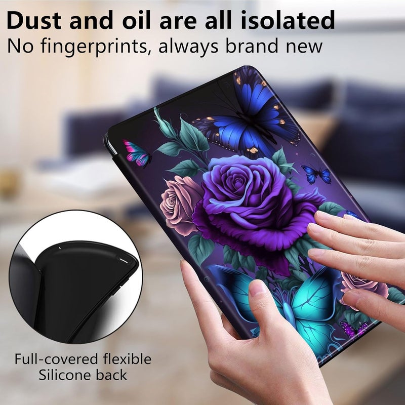 غلاف لجهاز Fire HD 10 Tablet الإصدار الحادي عشر 2021 ولجهاز Amazon Fire HD10 Plus مقاس 10.1 بوصة، حامل ذكي واقي قابل للدوران 360 درجة، لجهاز Fire HD 10 2021 Tablet، تصميم أسماك القرش الزرقاء اللطيفة - Image 5