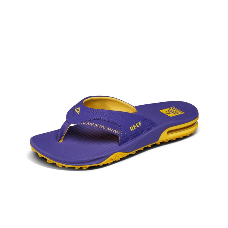 Reef Fanning Pregame Mens Bottle Opener Flip Flop, Arch Support, Durable Outsole, Water Friendly, Purple/Gold, 11 - Image 1