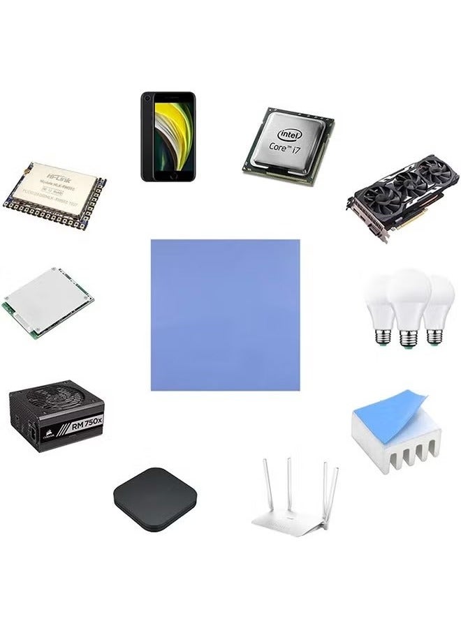 وسادة تبريد حرارية ، KASTWAVE الأزرق الناعم سيليكون الحرارية موصلة منصات غرفة التبريد IC شرائح يصلح ل Northbridge SSD CPU GPU LED تبريد وسادة حرارية ناعمة عازلة من السيليكون (100 قطعة 10x10x1mm) - Image 2