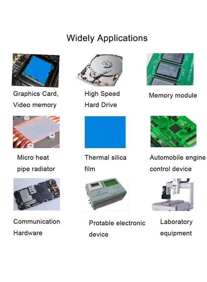 وسادة تبريد حرارية ، KASTWAVE الأزرق الناعم سيليكون الحرارية موصلة منصات غرفة التبريد IC شرائح يصلح ل Northbridge SSD CPU GPU LED تبريد وسادة حرارية ناعمة عازلة من السيليكون (100 قطعة 10x10x1mm) - Image 5