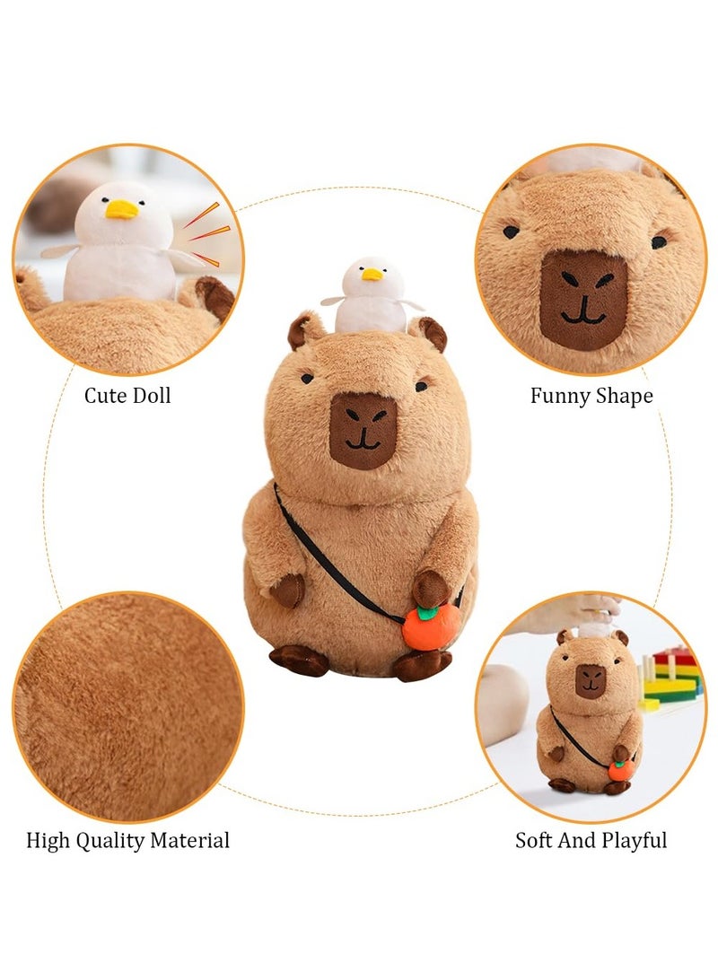 KASTWAVE Simulation Capybara Plush Toy, 20cm Squeak Cute Animal Capy Guinea Pig Dolls Realistic Soft Capybara Toy Stuffed Plushies with Squeak Capybara Stuffed Animal Plush Doll for Kid Boy Girl (Sitting) - Image 3