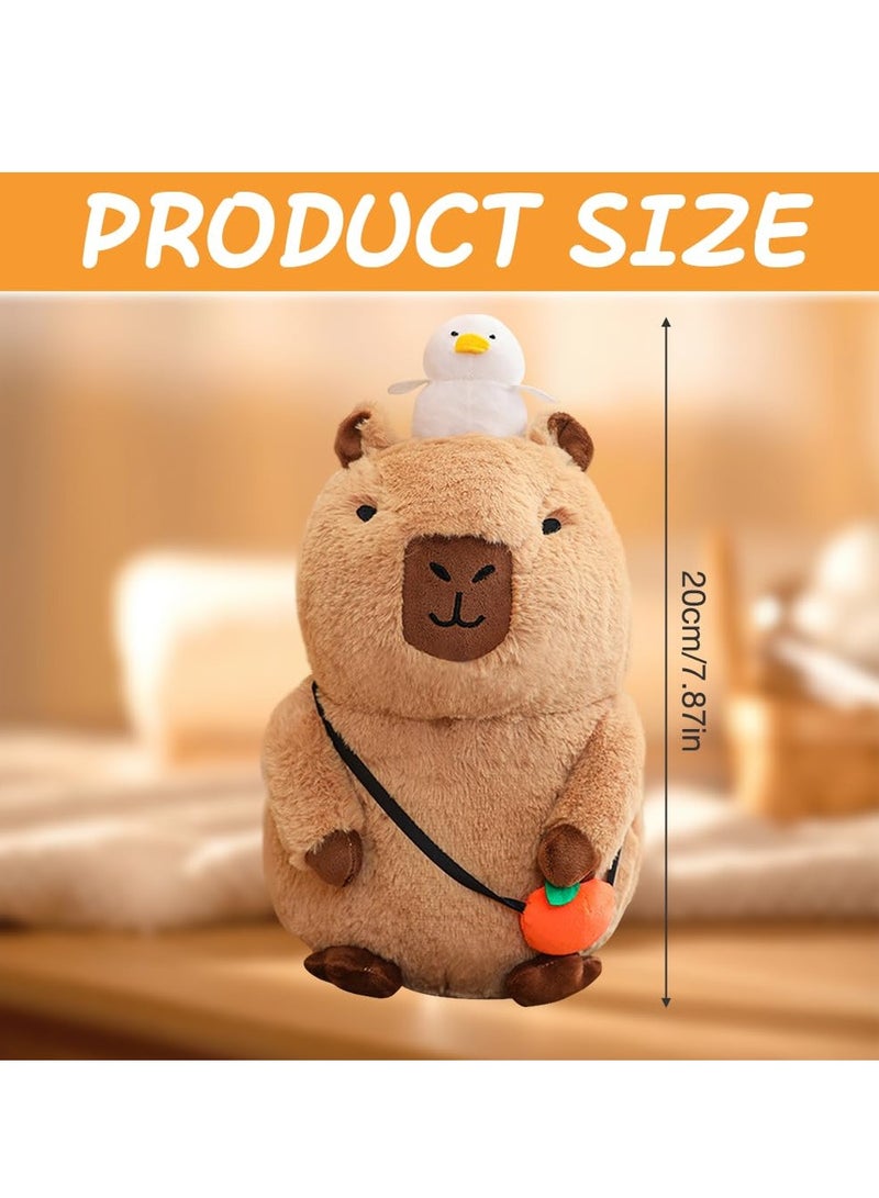 KASTWAVE Simulation Capybara Plush Toy, 20cm Squeak Cute Animal Capy Guinea Pig Dolls Realistic Soft Capybara Toy Stuffed Plushies with Squeak Capybara Stuffed Animal Plush Doll for Kid Boy Girl (Sitting) - Image 2