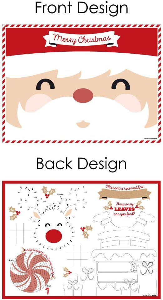 Big Dot of Happiness Big Dot of Happiness Jolly Santa Claus  Skin Tone 1 Santa Paper Christmas Party Coloring Sheets  Activity Placemats  Set of 16 - Image 5