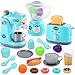 CUTE STONE Kids Kitchen Playset Toy Kitchen Appliance Sets with Working Coffee Maker Blender Toaster Realistic Sounds Light Includes Kids Kitchen Accessories Play Food for Boys Girls - Image 2