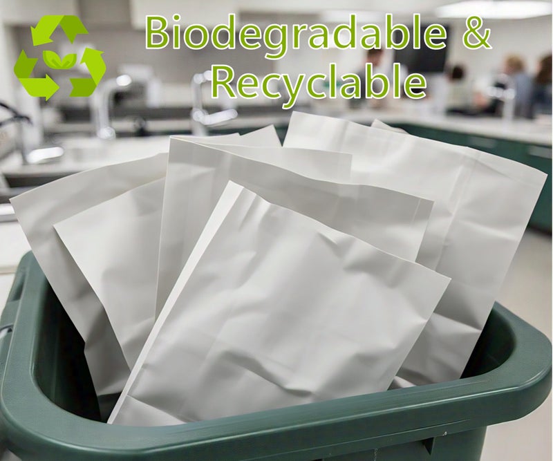Mr. Miracle 8LB White Paper Bags - Pack of 100, Regular Size, Great for Takeout Orders, Lunch Bags (6.1" X 4.1" X 12.4") - Durable, Reusable, Recyclable & Biodegradable, Ideal for Concessions, Cafes, and Delis - Image 5