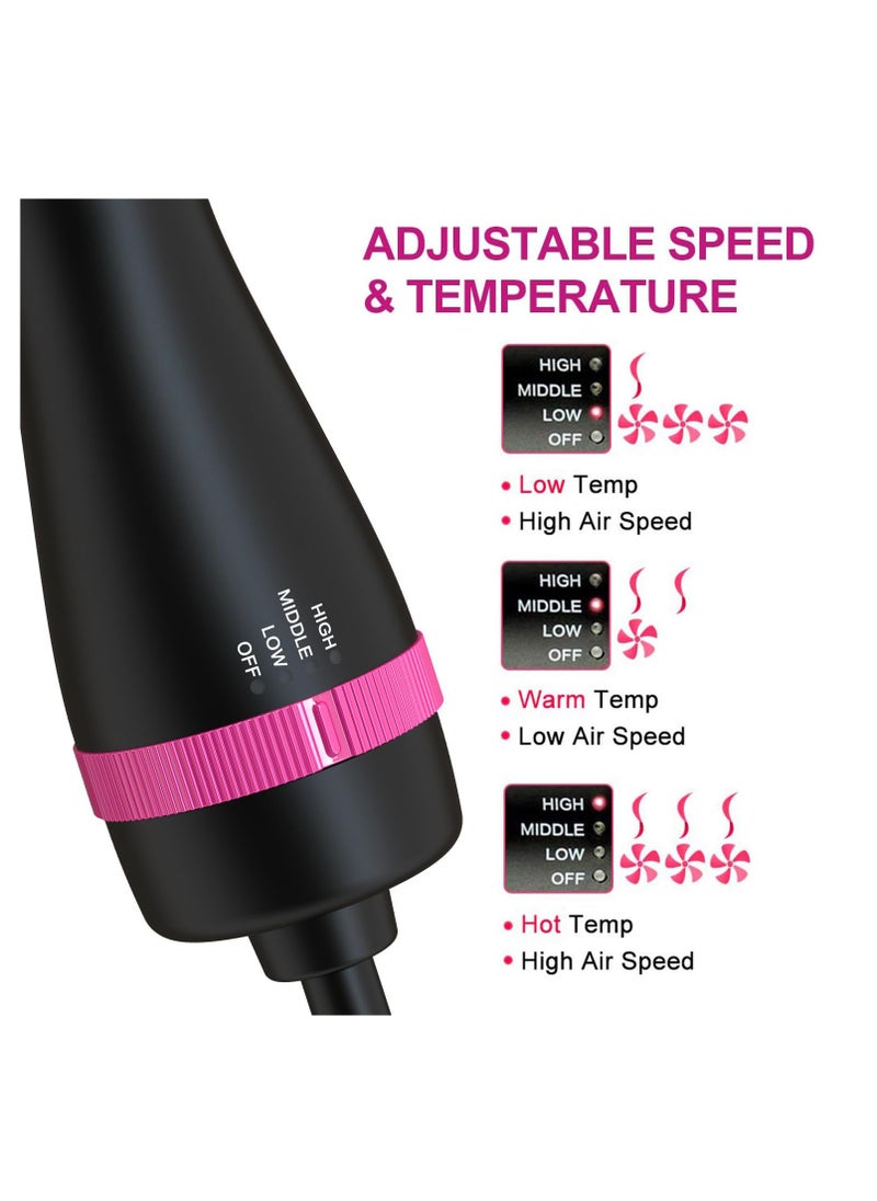 Generic Hair Dryer Brush One-Step Blow Dryer Brush for Styling and Frizz Control Negative Ionic Hot Air Brush Volumizer Ceramic 4 in 1 Hair Dryer and Styler Volumizer with Negative Ion  - Image 3