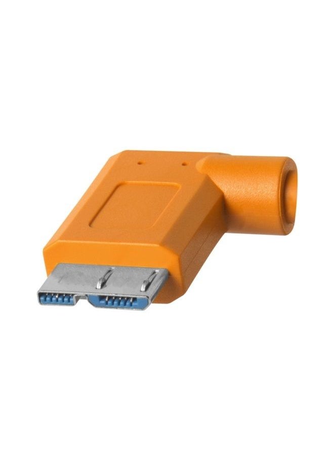 TETHER TOOLS - TetherPro USB-C to USB 3.0 Micro-B Right Angle Cable | for Fast Transfer and Connection Between Camera and Computer | High Visibility Orange | 15 Feet (4.6 m) - Image 1