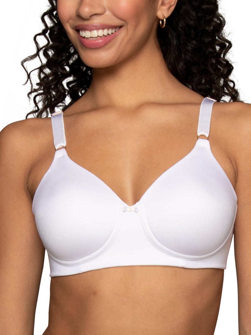 Vanity Fair Women's Full Coverage Beauty Back Smoothing Bra (34B-42D), Wirefree-White, 40D - Image 1