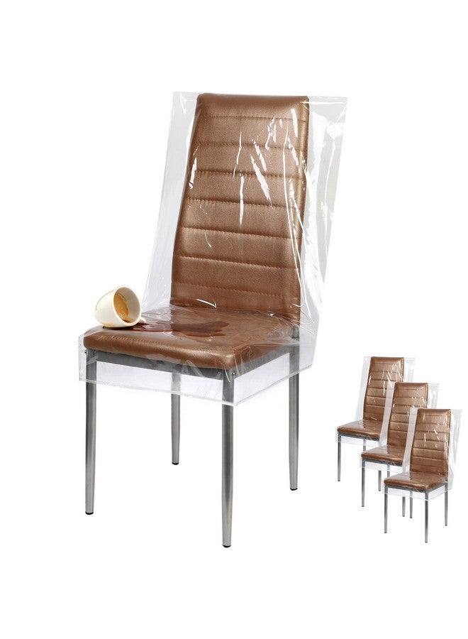 Houseables أغطية كراسي بلاستيكية من هاوسابلز، أغطية كراسي لكراسي الطعام، مقعد غرفة الطعام، واقيات ظهر الكراسي المقاومة للماء، لغرفة المعيشة، المطبخ، للقطط، فينيل، شفاف، ملائمة عالمية، 24 × 22 بوصة، 4 عبوات - Image 1