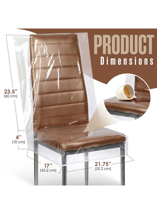 Houseables أغطية كراسي بلاستيكية من هاوسابلز، أغطية كراسي لكراسي الطعام، مقعد غرفة الطعام، واقيات ظهر الكراسي المقاومة للماء، لغرفة المعيشة، المطبخ، للقطط، فينيل، شفاف، ملائمة عالمية، 24 × 22 بوصة، 4 عبوات - Image 2