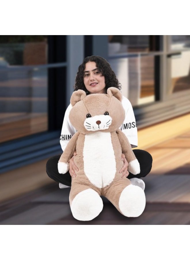 Besties BESTIES Soft Toys Lovers. Cat Soft Toy - Height 3 feet, Birthday Gift for Girls/Boys Plush & Stuffed Toys (3 Feet, Long Cat Brown)  - Image 1