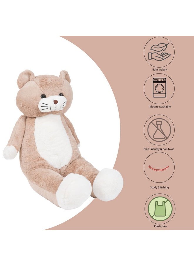 Besties BESTIES Soft Toys Lovers. Cat Soft Toy - Height 3 feet, Birthday Gift for Girls/Boys Plush & Stuffed Toys (3 Feet, Long Cat Brown)  - Image 5
