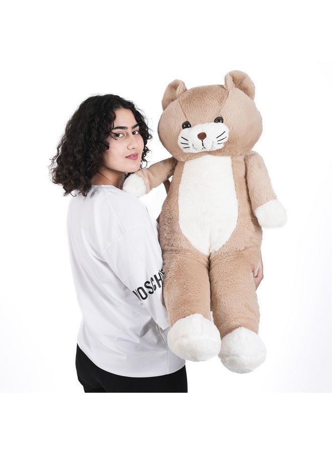 Besties BESTIES Soft Toys Lovers. Cat Soft Toy - Height 3 feet, Birthday Gift for Girls/Boys Plush & Stuffed Toys (3 Feet, Long Cat Brown)  - Image 2