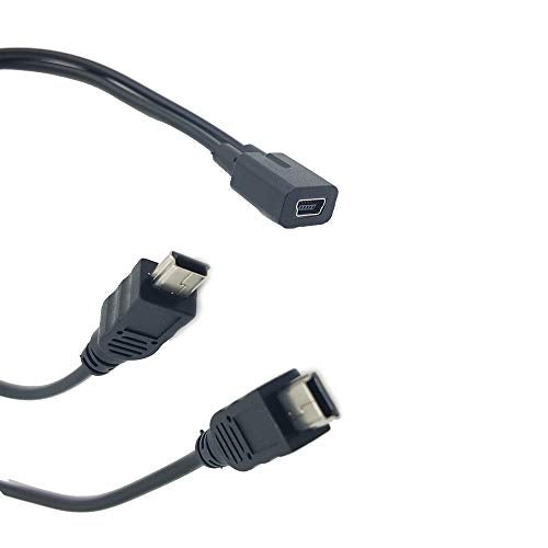 Seadream 2 Pack USB 2.0 Mini 5-Pin Y Splitter Cable,Injection Molding USB 2.0 Mini 5-Pin Female to Dual 2 Male Converter High Speed Charging Cable Cord (2Pack Black) - Image 2