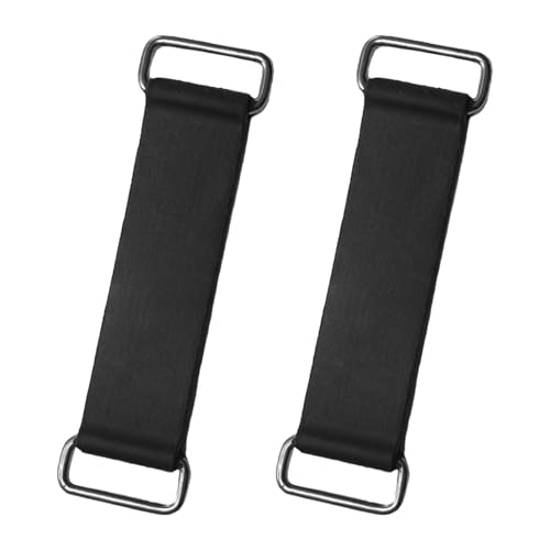 Hirificing 2PCS Rubber Band Straps Battery Box Tie Down Strap Stretchable Battery Tie Fixed Strap Holder Moped Belt with Metal Buckles for ATV Scooter Motorcycle Accessories Parts Black - Image 1