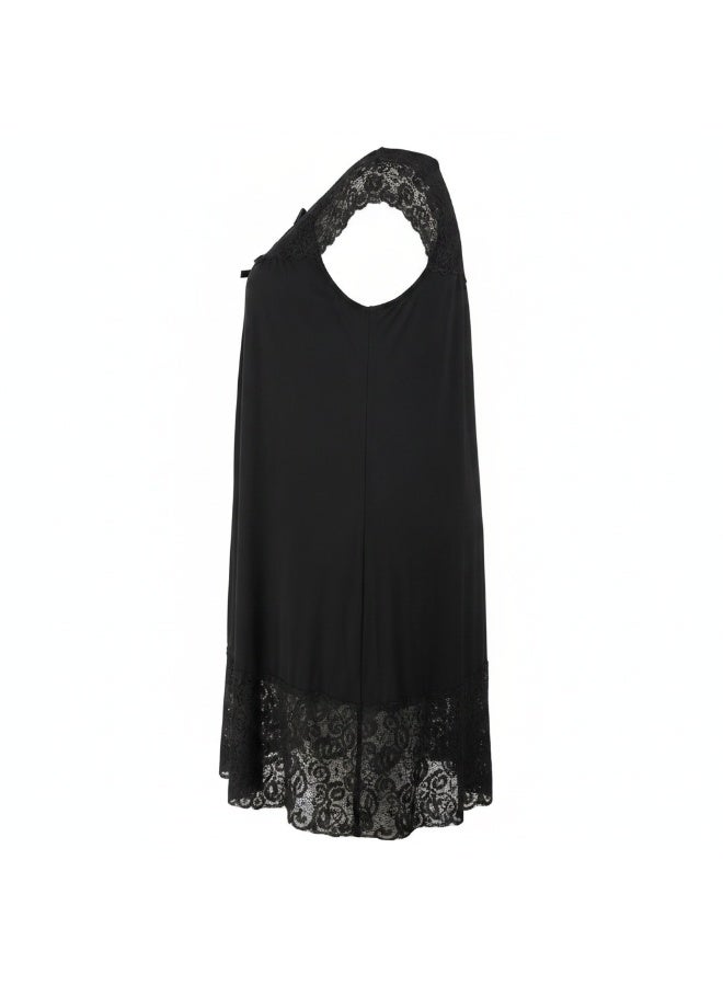 Elegant Women's Home Wear Dress with Soft Imported Lace, Loose Fit Lounge Dress, Breathable Casual Night Dress for Women, Width 40 cm, Length 110 cm, One Size Fits Up to 90 KG - Image 5
