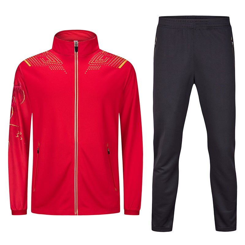 Generic FH Casual Mens Tracksuit Comfort Fit Spring Summer Red coat + black pants 