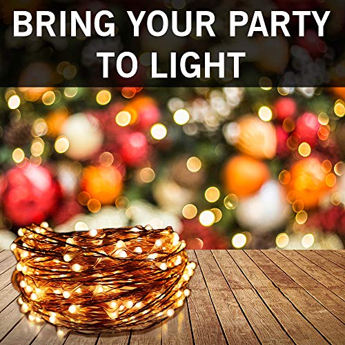 Epyz Solar String Light Outdoor Garden Home,12Meter 100 LEDs Fairy Lights Waterproof 8 Modes Lights with Solar [ Warm Yellow ] - Image 3