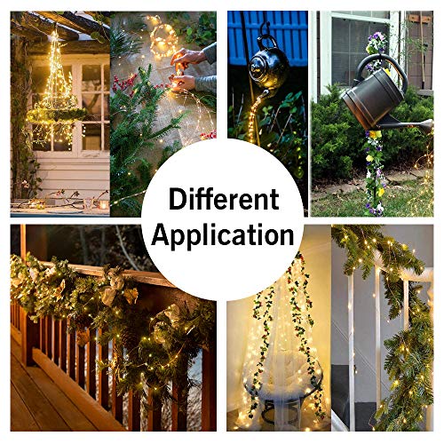 Epyz Solar String Light Outdoor Garden Home,12Meter 100 LEDs Fairy Lights Waterproof 8 Modes Lights with Solar [ Warm Yellow ] - Image 2