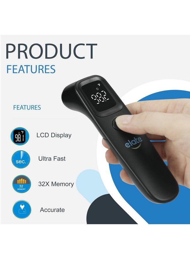 إيلات مقياس حرارة الجبين بدون تلامس من Elate للبالغين والأطفال، مقياس حرارة رقمي بدون لمس للأطفال الرضع/حديثي الولادة، درجة طبية، مؤهل لـ FSA HSA، مقياس حرارة زمني بدون لمس للحمى - Image 1